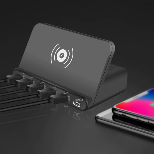 Multi-Port Wireless Charger with 6 USB-C Ports