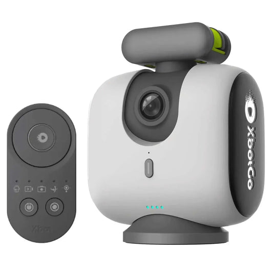 XbotGo Chameleon AI sports tracking camera with remote, compact durable design, and high-definition video quality